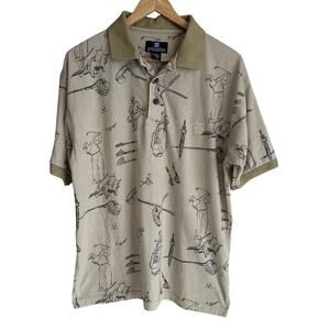 Givency Activewear Vintage Novelty Golf Print Polo M